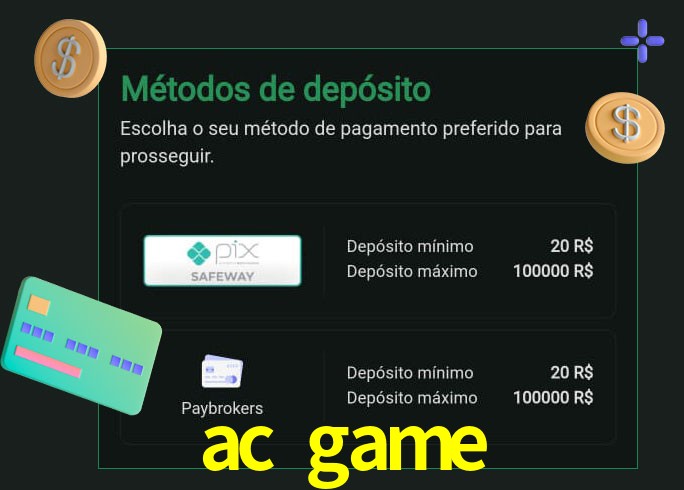 O cassino ac game oferece uma grande variedade de métodos de pagamento